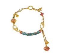 baizhong Lucky Leaf Bracelet,Gold Four Leaf Clover Bracelets for Womens,Sterling Silver Bracelet Jewelry Suitable for Girls and Ladies