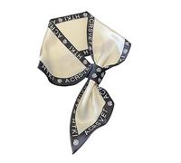 baizhong Reproduction monogrammed silk scarf, headband ponytail, silk scarf belt, bow wrap (sjheibai, 150cm*15cm)