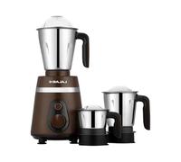 Bajaj Ninja Series Powergrind 1000 W Mixer Grinder With 3 Jars (Stainless Steel Jars) | DuraCut Blades For Lifetime Grinding | Double Ball Bearing 1000W Motor | 1 Yr Warranty【Brown/Chrome】