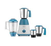 Bajaj Rex Dlx Mixer Grinder 750 Watts Mixie For Kitchen With Nutri-Pro Feature|4 Stainless Steel Mixer Jars|Multifunctional Blade Dry & Wet Grinding Overload Protector|1-Yr Warranty|White/Blue