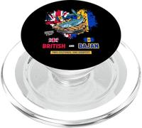 Bajan British Flag Idea For Women Bajan Flying Fish & Chips PopSockets PopGrip for MagSafe
