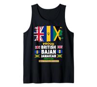 Bajan British & Jamaican Flag Outfit Idea For Women Bajan Tank Top