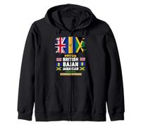 Bajan British & Jamaican Flag Outfit Idea For Women Bajan Zip Hoodie