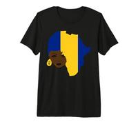 Bajan Pride Beautiful Barbados Woman Hair Afro Caribbean Premium T-Shirt