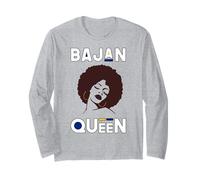 Bajan Queen Shirt Barbados Queen Black Diva Afro Barbadian Long Sleeve T-Shirt