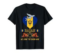 Bajan We Limin' The Bajan Way Barbados Heart Flying Fish Art Value Graphic T-Shirt