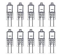BAJCR G4 Halogen Bulb 10W, 10 Pack Dimmable G4 Light Bulb for Under Cabinet Puck Light, Chandeliers, Track Lighting, AC/DC 12 Volt, T3 JC Type Bi-Pin G4 Base, Warm White 2800K