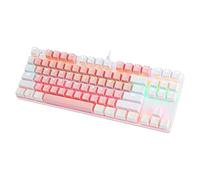 BAJEAL Mechanical Keyboard,Hot Swap 87 Keys Keyboard,USB Wired Blue Switch Keyboard with Two Color Shine-Through Keycaps,Multi LED Backlit Lighting Gaming Keyboard (Pink White)