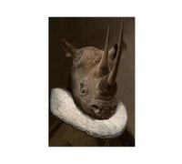 BAJHTGHG Altered Art Rhino Print, Canvas Poster Bedroom Decor Landscape Decor Gift 20x30inch(50x75cm)