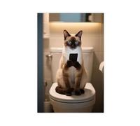 BAJHTGHG An Egyptian Cat Sits on The Toilet Looking at A Mobile Phone Canvas Poster Wall Art Print Picture Paintings 16x24inch(40x60cm)