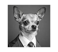 BAJHTGHG Chihuahua in Suit Canvas Poster Wall Art Print Picture Paintings 28x28inch(70x70cm)