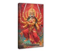 BAJHTGHG Durga, The Hindu Goddess of Protection, And The Tiger Canvas Poster Wall Art Print Picture Paintings 16x24inch(40x60cm)