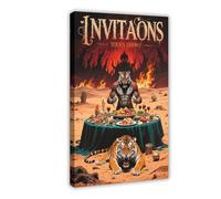 BAJHTGHG Hell Tigers at The Feast Canvas Poster Bedroom Decor Landscape Decor Gift 12x18inch(30x45cm)