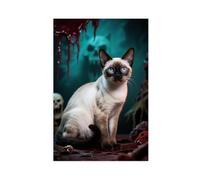 BAJHTGHG Hellish British Siamese Cat Canvas Poster Bedroom Decor Landscape Decor Gift 12x18inch(30x45cm)