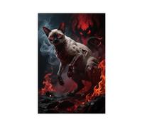 BAJHTGHG Hellish British Siamese Cat Canvas Poster Bedroom Decor Landscape Decor Gift 16x24inch(40x60cm)