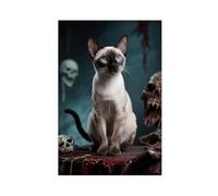 BAJHTGHG Hellish British Siamese Cat Canvas Poster Bedroom Decor Landscape Decor Gift 24x36inch(60x90cm)