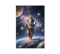 BAJHTGHG Hindu Elephant God Universe Earth Canvas Poster Bedroom Decor Landscape Decor Gift 20x30inch(50x75cm)