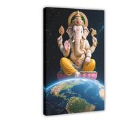 BAJHTGHG Hindu Elephant God Universe Earth Canvas Poster Bedroom Decor Landscape Decor Gift 20x30inch(50x75cm)