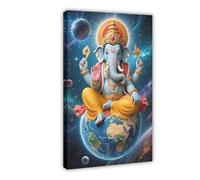 BAJHTGHG Hindu Elephant God Universe Earth Canvas Poster Bedroom Decor Landscape Decor Gift 20x30inch(50x75cm)