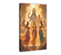 BAJHTGHG Hindu Gods And Goddesses Canvas Poster Bedroom Decor Landscape Decor Gift 16x24inch(40x60cm)