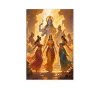BAJHTGHG Hindu Gods And Goddesses Canvas Poster Bedroom Decor Landscape Decor Gift 20x30inch(50x75cm)