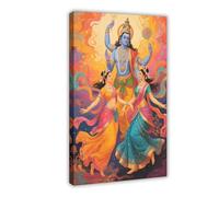 BAJHTGHG Hindu Gods And Goddesses Canvas Poster Bedroom Decor Landscape Decor Gift 20x30inch(50x75cm)