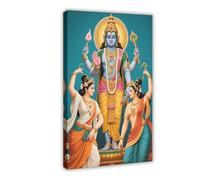 BAJHTGHG Hindu Gods And Goddesses Canvas Poster Wall Art Print Picture Paintings 12x18inch(30x45cm)
