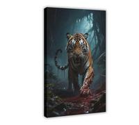 BAJHTGHG In The Terrifying, Dark Hell of The Bloody Tiger Canvas Poster Wall Art Print Picture Paintings 12x18inch(30x45cm)