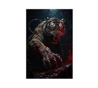 BAJHTGHG In The Terrifying, Dark Hell of The Bloody Tiger Canvas Poster Wall Art Print Picture Paintings 16x24inch(40x60cm)