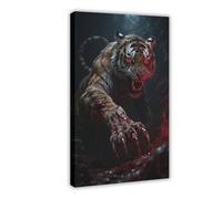 BAJHTGHG In The Terrifying, Dark Hell of The Bloody Tiger Canvas Poster Wall Art Print Picture Paintings 20x30inch(50x75cm)