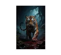 BAJHTGHG In The Terrifying, Dark Hell of The Bloody Tiger Canvas Poster Wall Art Print Picture Paintings 12x18inch(30x45cm)