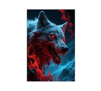 BAJHTGHG In The Terrifying Hell of Bloodshed, Arctic Wolf Canvas Poster Wall Art Print Picture Paintings 12x18inch(30x45cm)