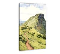 BAJHTGHG Pen Y Fan Watercolor Canvas Poster Bedroom Decor Landscape Decor Gift 08x12inch(20x30cm)