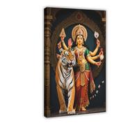 BAJHTGHG The Hindu Goddess Durga with A Tiger Canvas Poster Bedroom Decor Landscape Decor Gift 12x18inch(30x45cm)