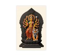 BAJHTGHG The Hindu Goddess Durga with A Tiger Canvas Poster Bedroom Decor Landscape Decor Gift 20x30inch(50x75cm)