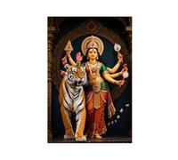 BAJHTGHG The Hindu Goddess Durga with A Tiger Canvas Poster Wall Art Print Picture Paintings 20x30inch(50x75cm)