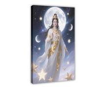 BAJHTGHG The Hindu Goddess Lakshmi, Cosmic Moonlight Canvas Poster Wall Art Print Picture Paintings 08x12inch(20x30cm)