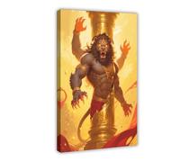 BAJHTGHG Vishnu's Avatar Narasimha Emerges from The Pillar. Canvas Poster Bedroom Decor Landscape Decor Gift 16x24inch(40x60cm)