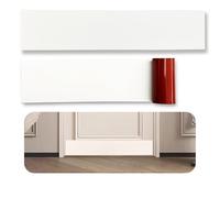 BAJIAOREN 2 Pack Silicone Rubber Door Kick Plate 28 Inches Self Adhesive White KickPlates Trimmable for 24-30 Inch Wide Exterior Interior Bottom of Doors Peel and Stick On 8x28 in