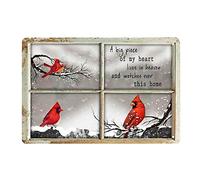 Bakaevsm Cardinal Big Pice Of My Heart Lives In Heaven Metal Tin Sign Print Wall Art Poster Anniversary Birthday Christmas Housewarming Gift Home Decor Man Cave Bar 8x12 Inch