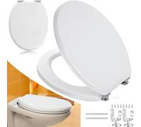 BAKAJI 46519 Copriwater Universale Universal MDF Wood Toilet Seat White Heavy