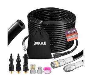 BAKAJI 8054143044348 Sonda Sturatubi Pipe Plunger Probe, Black