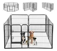 BAKAJI Composable Iron Pet Gate Enclosure Customizable Metal Fence, Indoor and Outdoor Fence for Dogs, Cats, Hamsters, Rabbits, Chinchillas (77 x 80 cm)