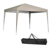 BAKAJI Gazebo 3 x 3 m Folding Polyester Fabric Waterproof Metal Structure Folding Accordion Portable Marquee Market Outdoor Garden + Carry Bag