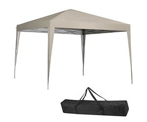 BAKAJI Gazebo 3 x 3 m Folding Polyester Fabric Waterproof Metal Structure Folding Accordion Portable Marquee Market Outdoor Garden + Carry Bag