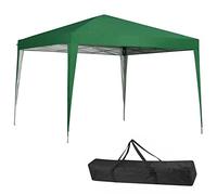 BAKAJI Gazebo 3 x 3 m Polyester Fabric Metal Frame Portable Marquee Market Outdoor Garden Market (Green)