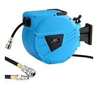 Bakaji Hose Reel for Air Compresses with Hose, 10 m, 1/4 Inch Connection, Wall Mount with Extendable Housing and Handle, Space-Saving, Accessories Compressed Air Max. 8 Bar