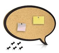 BAKAJI Notice Board Cork Board Round Cartoon Shape with Black Frame Home Decoration Office Furniture Modern Design Vintage Wall 44 x 29 x 1 cm