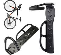 Bakaji Set of 2 Bicycle Hooks Wall Mounted Bicycle Wall Bracket Hook Holder Foldable Rubber Space-Saving for Mountain Bike Non-Slip Surface Steel for Home Cellar Garage