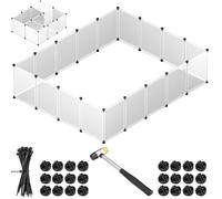BAKAJI Small Pet Fence Customizable Plastic with Non-Slip Floor, Modular Fence, Transparent Background, Guinea Pigs, Hamsters, Rabbits (110 x 75 x 39 cm)